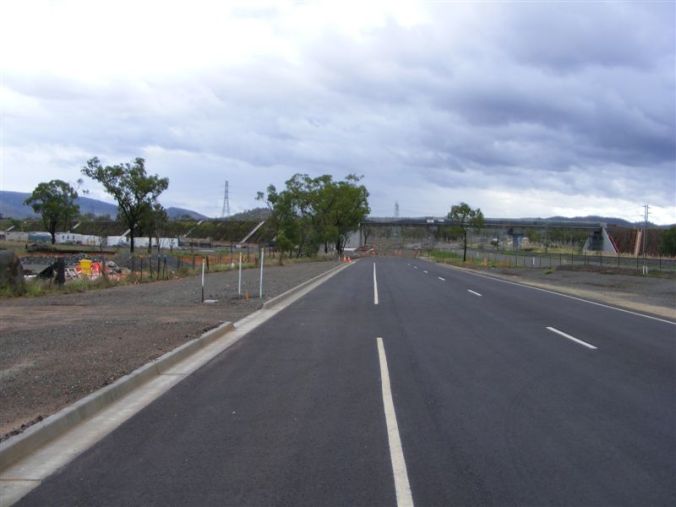 Council's new section of road to join the Overpass stands up well as seen in this photo